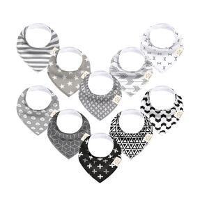 10-Pack Organic Baby Bandana Bibs Drool Bibs - Teething Bibs (MONOS)